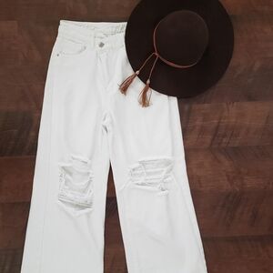 SHEIN wide-leg ripped jeans